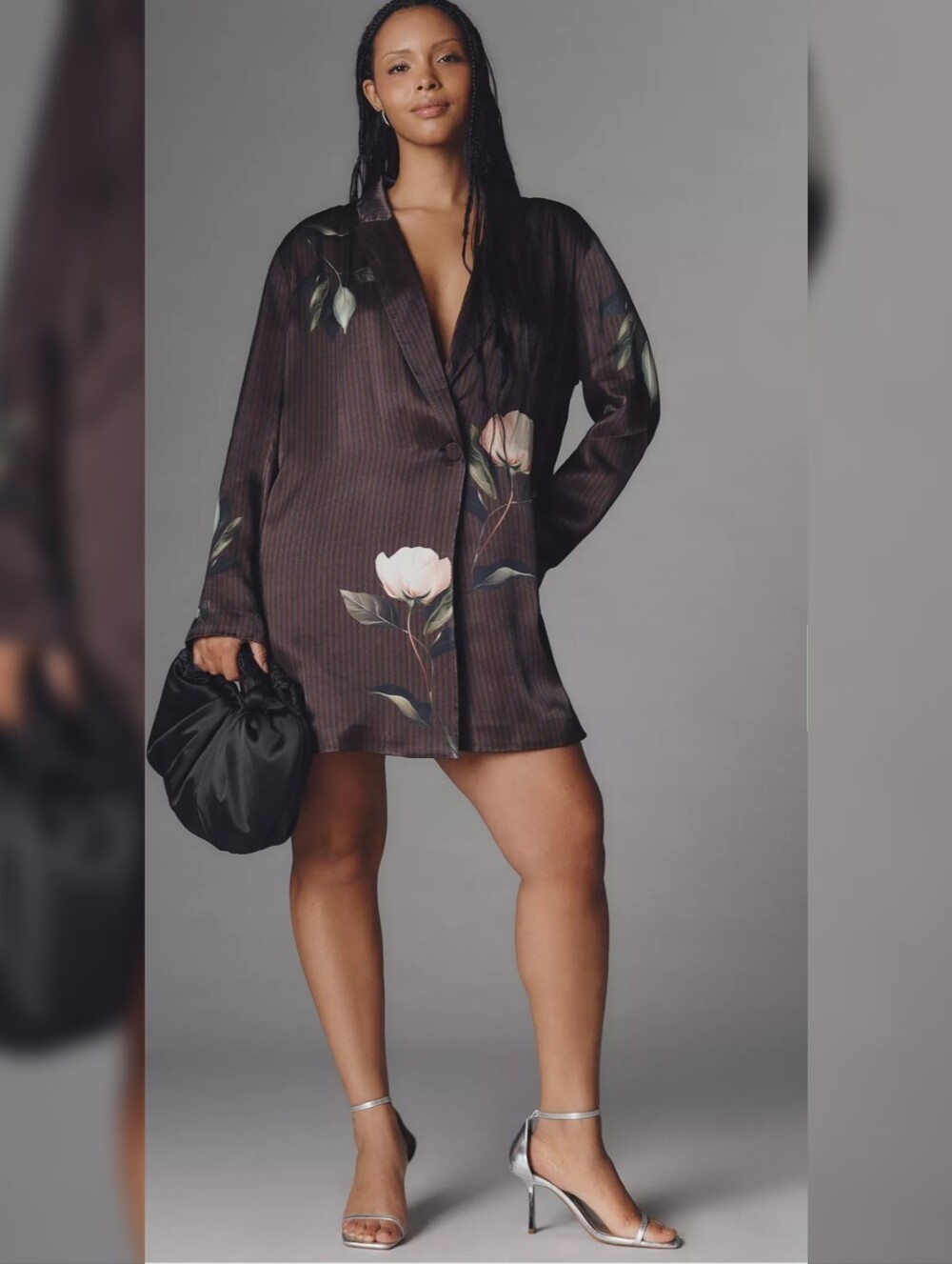 Anthropologie Printed Silky Blazer Mini Size 2X